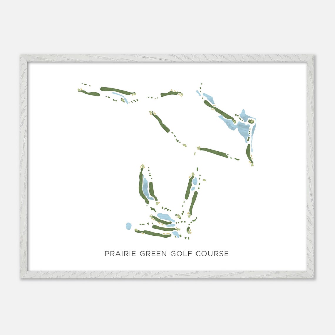 Prairie Green Golf Course South Dakota Modern Watercolor Map Poster - Image 4
