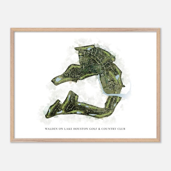 Walden On Lake Houston Golf Country Club In Humble Texas Classic Watercolor Map Golfer Gift Golf Wall Art Golf Poster Print