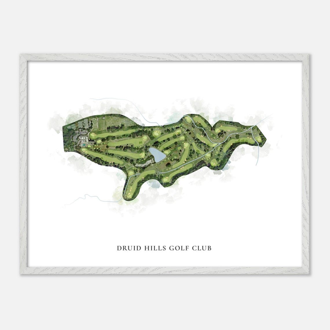 Druid Hills Golf Club Atlanta Georgia Classic Watercolor Map Poster - Image 4