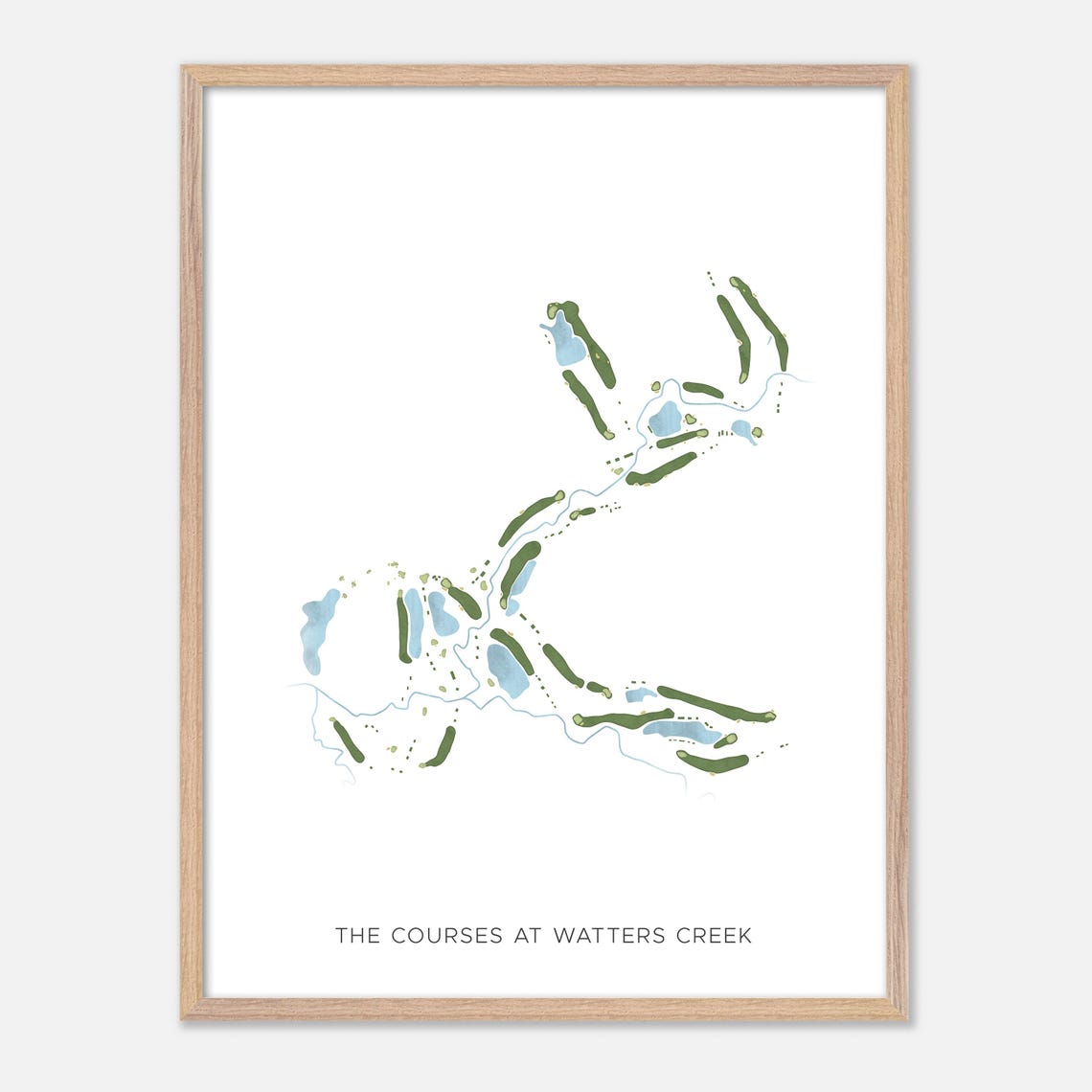 The Courses at Watters Creek Modern Fairway Golf Course Map Poster - Image 2