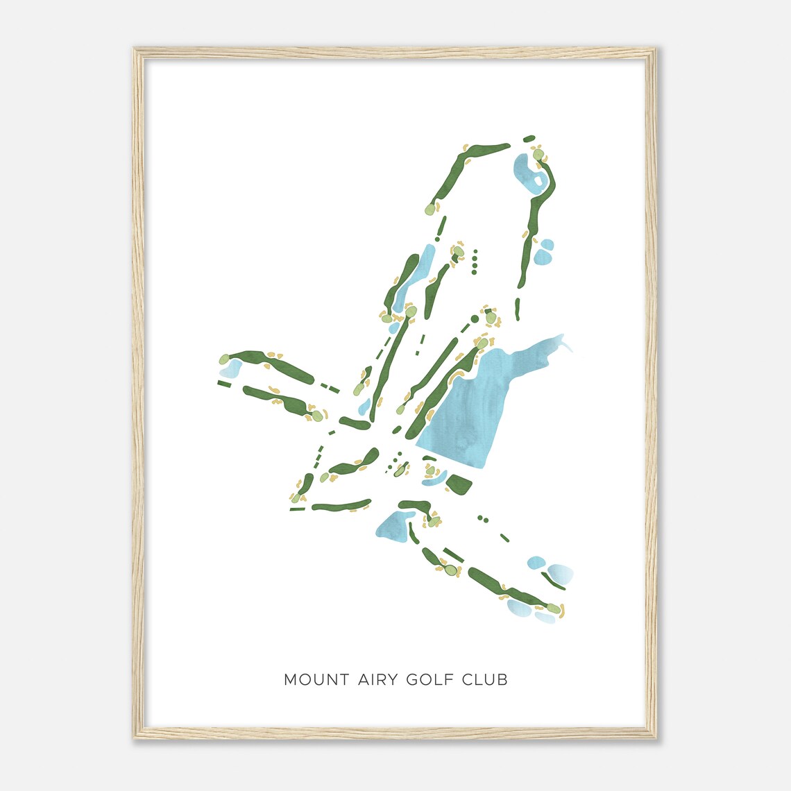 Mount Airy Golf Club Modern Watercolor Golf Course Map Poster - Image 2