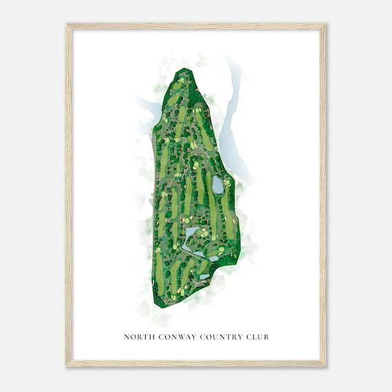 North Conway Country Club New Hampshire Classic Watercolor Map Golfer Gift Golf Wall Art Golf Poster Print Course Layout