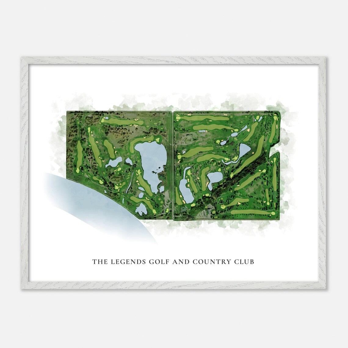 The Legends Golf and Country Club Sherwood Park Canada Classic Watercolor Map Poster - Image 3
