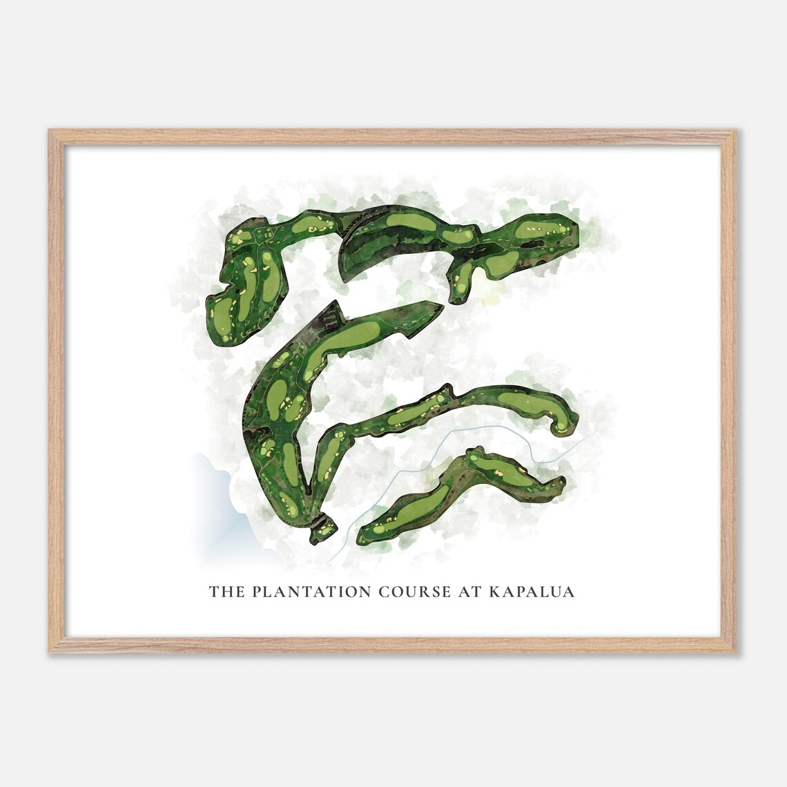 The Plantation Course at Kapalua Watercolor Golf Map