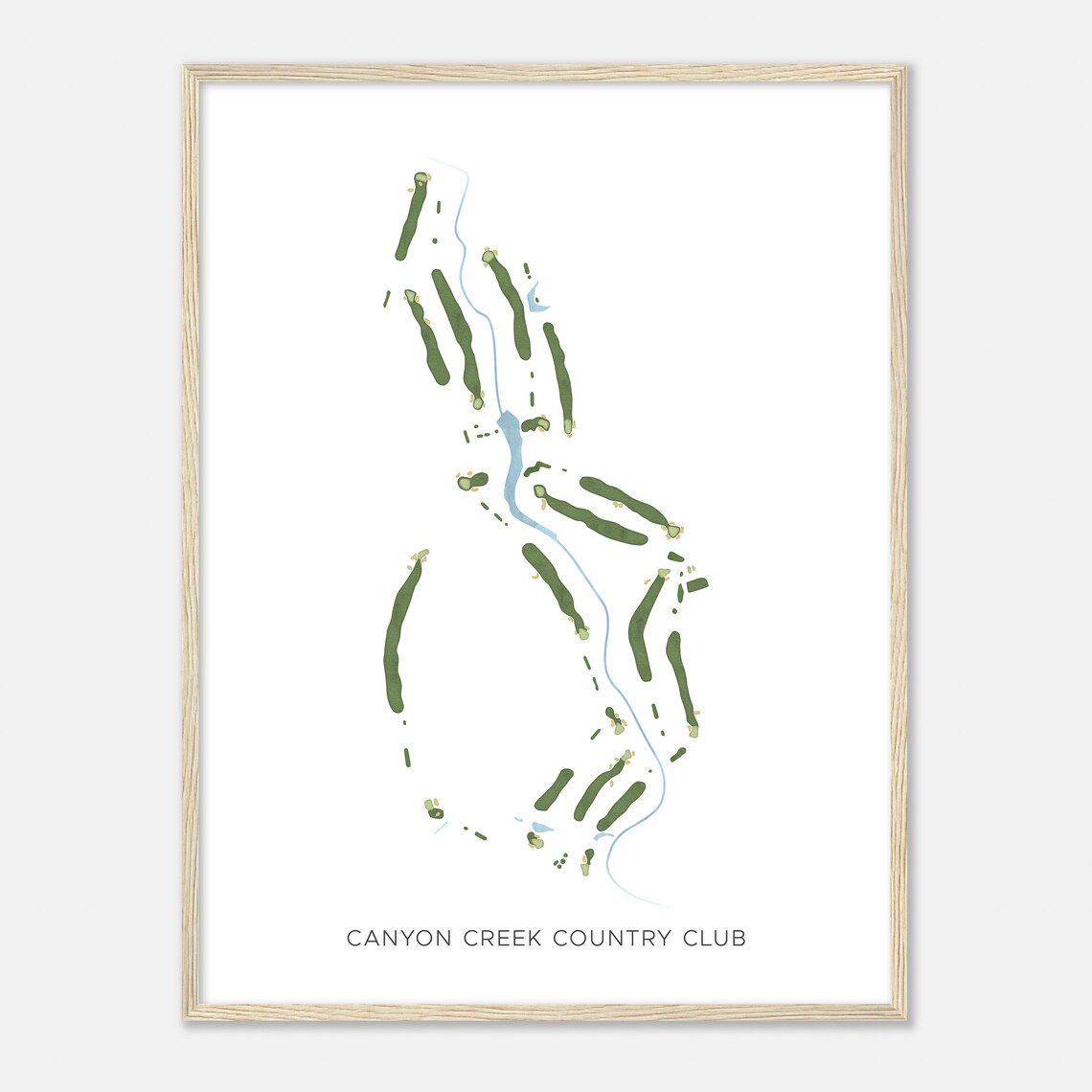 Canyon Creek Country Club Texas Modern Watercolor Map Poster
