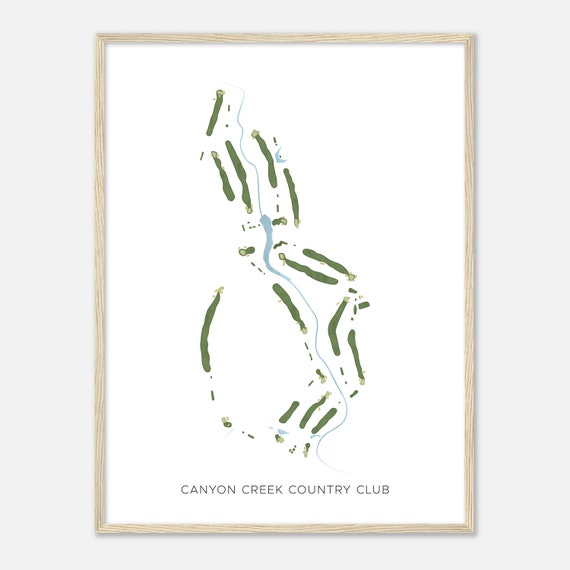 Canyon Creek Country Club Texas Modern Watercolor Map Golfer Gift Golf Wall Art Golf Poster Print Course Layout