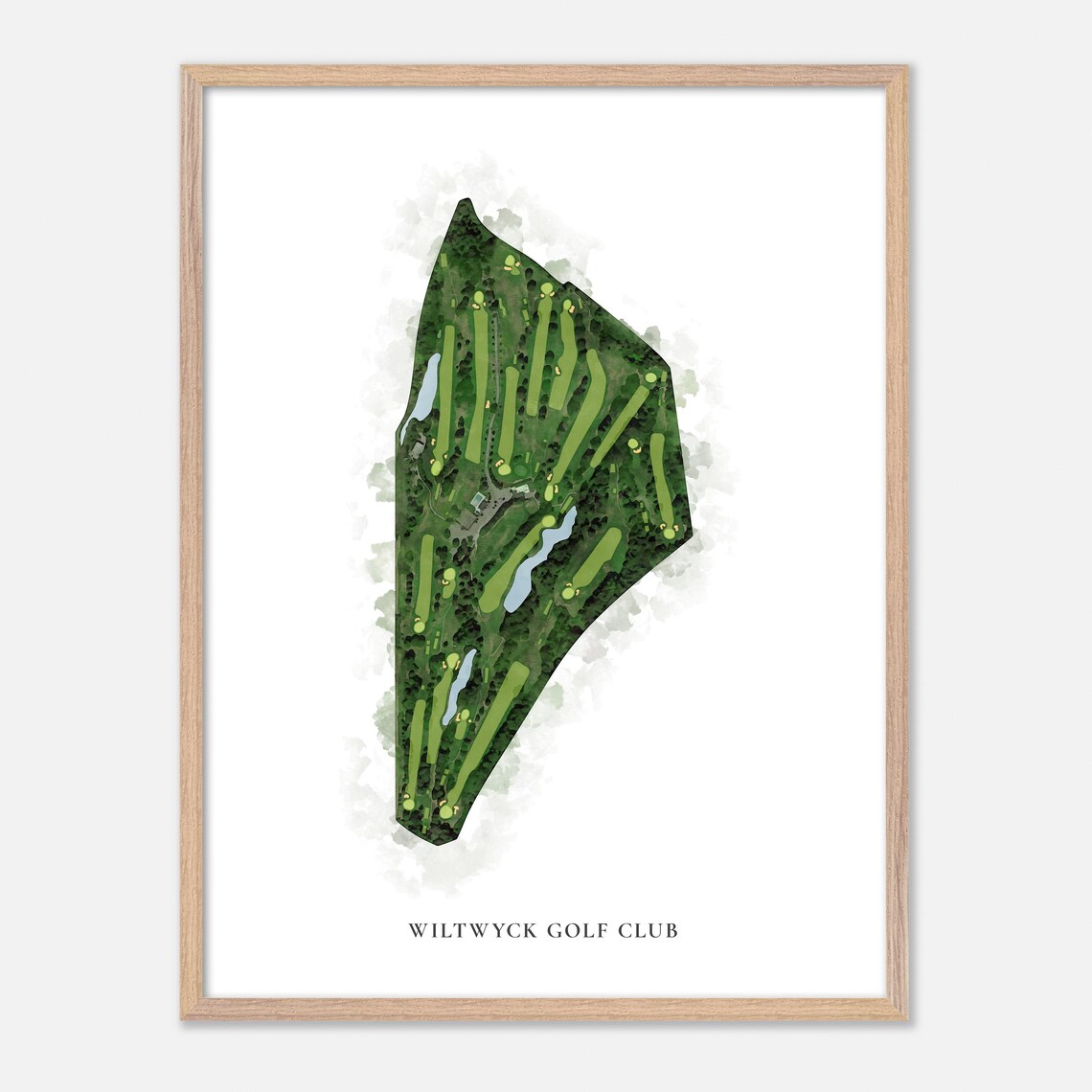 Wiltwyck Golf Club Watercolor Aerial Woodland Course Map Poster - Image 6