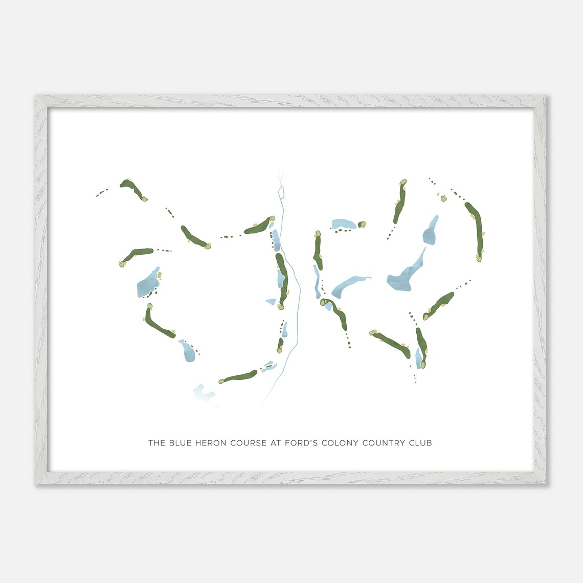 Blue Heron Course at Ford's Colony Country Club Modern Map Poster - Image 4