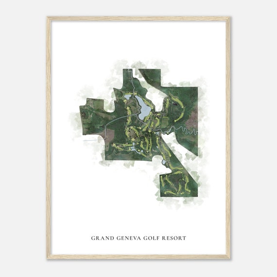 Grand Geneva Golf Resort Wisconsin Classic Watercolor Map Golfer Gift Golf Wall Art Golf Poster Print Course Layout