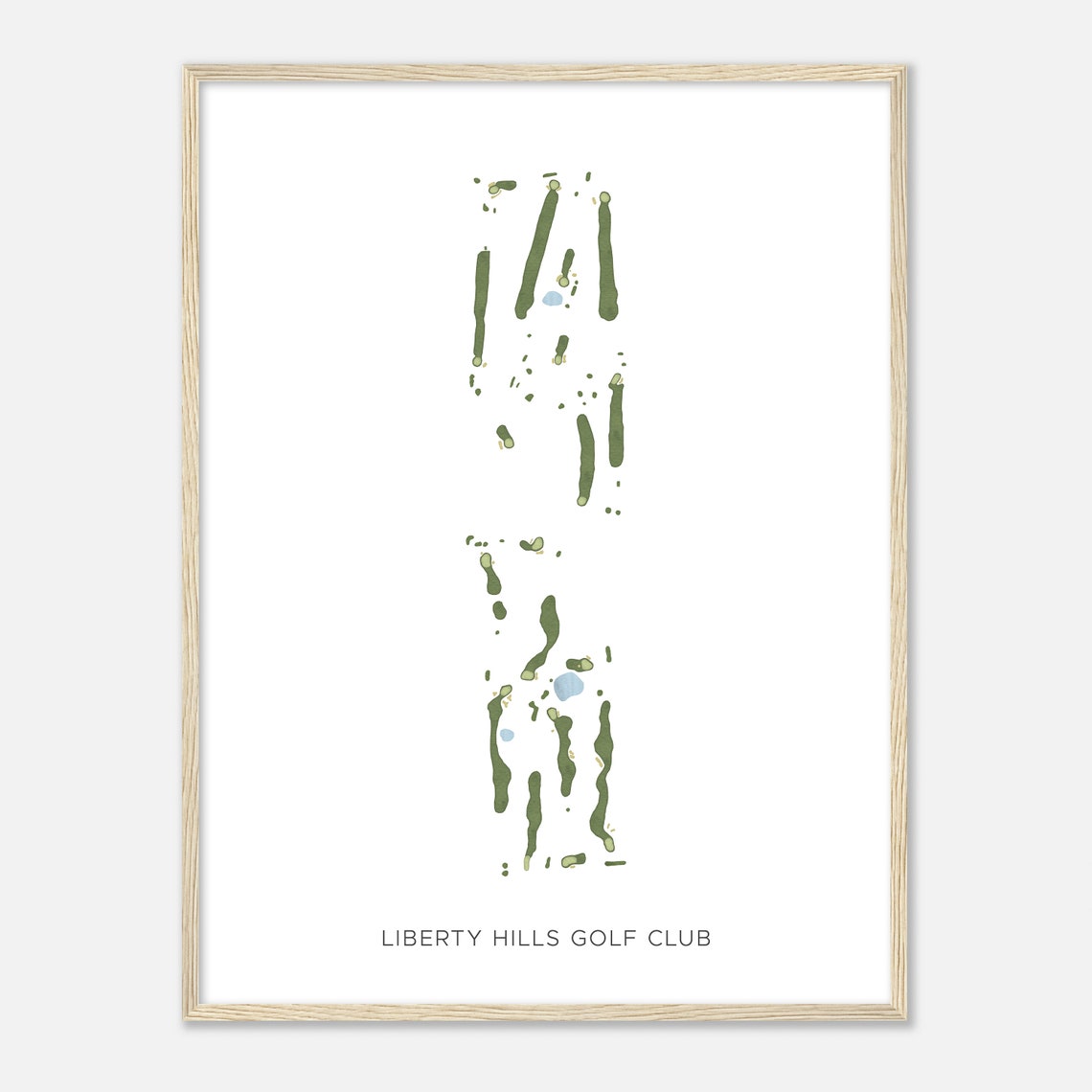 Liberty Hills Golf Club Minimalist Course Map Sports Wall Art - Image 2