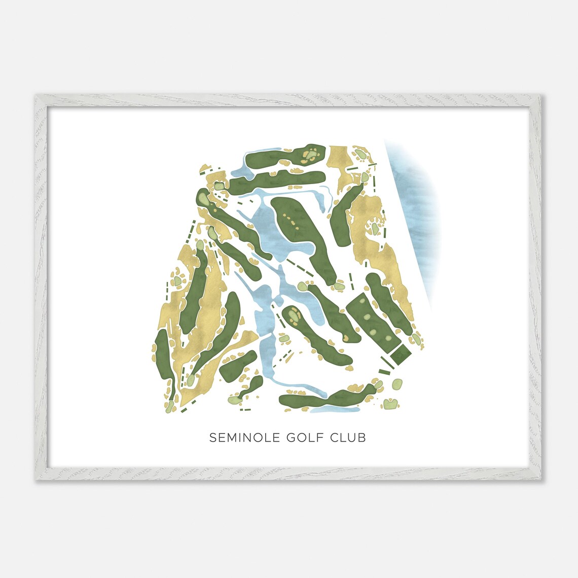 Seminole Golf Club, Juno Beach Florida Watercolor Map - Image 4