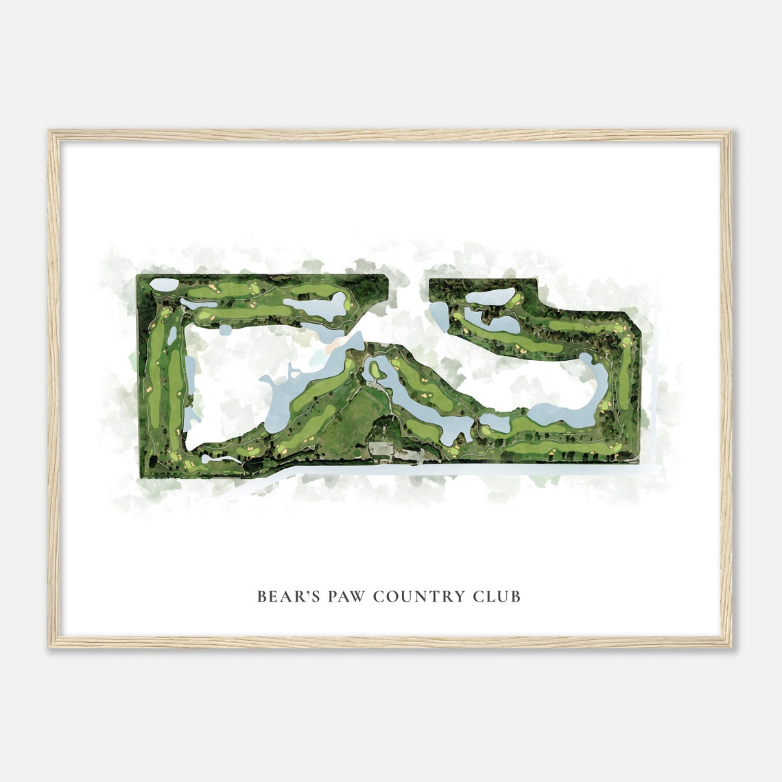 Bear's Paw Country Club Florida Classic Watercolor Map Golf Poster