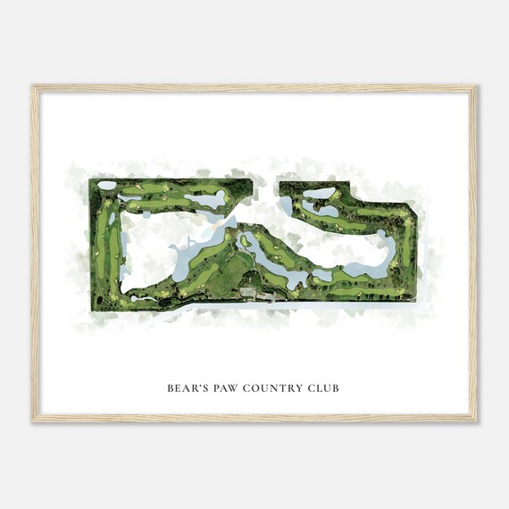 Bear's Paw Country Club Florida Classic Watercolor Map Golf Poster
