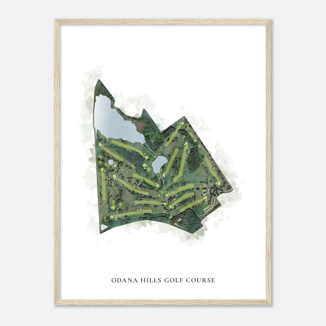 Odana Hills Golf Course Wisconsin Classic Watercolor Map Poster