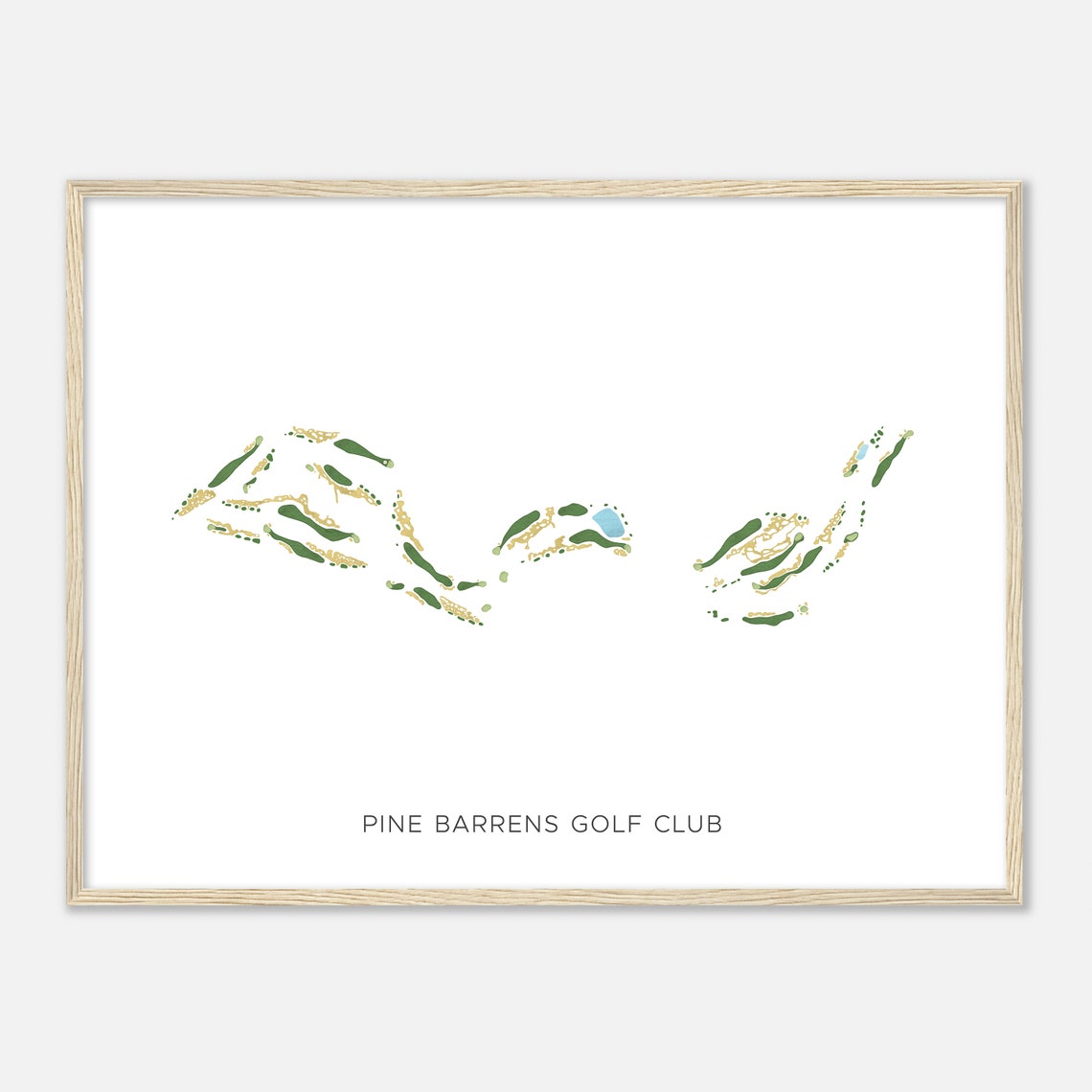 Pine Barrens Golf Club New Jersey Modern Watercolor Golf Map Poster