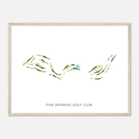 Pine Barrens Golf Club New Jersey Modern Watercolor Map Golfer Gift Golf Wall Art Golf Poster Print Course Layout