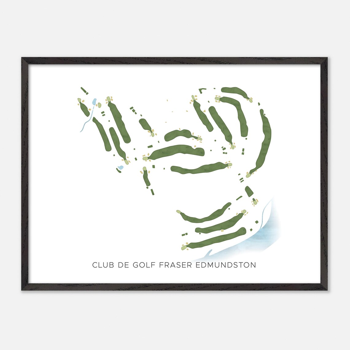 Club De Golf Fraser Edmundston Modern Minimalist Watercolor Golf Map Poster - Image 4