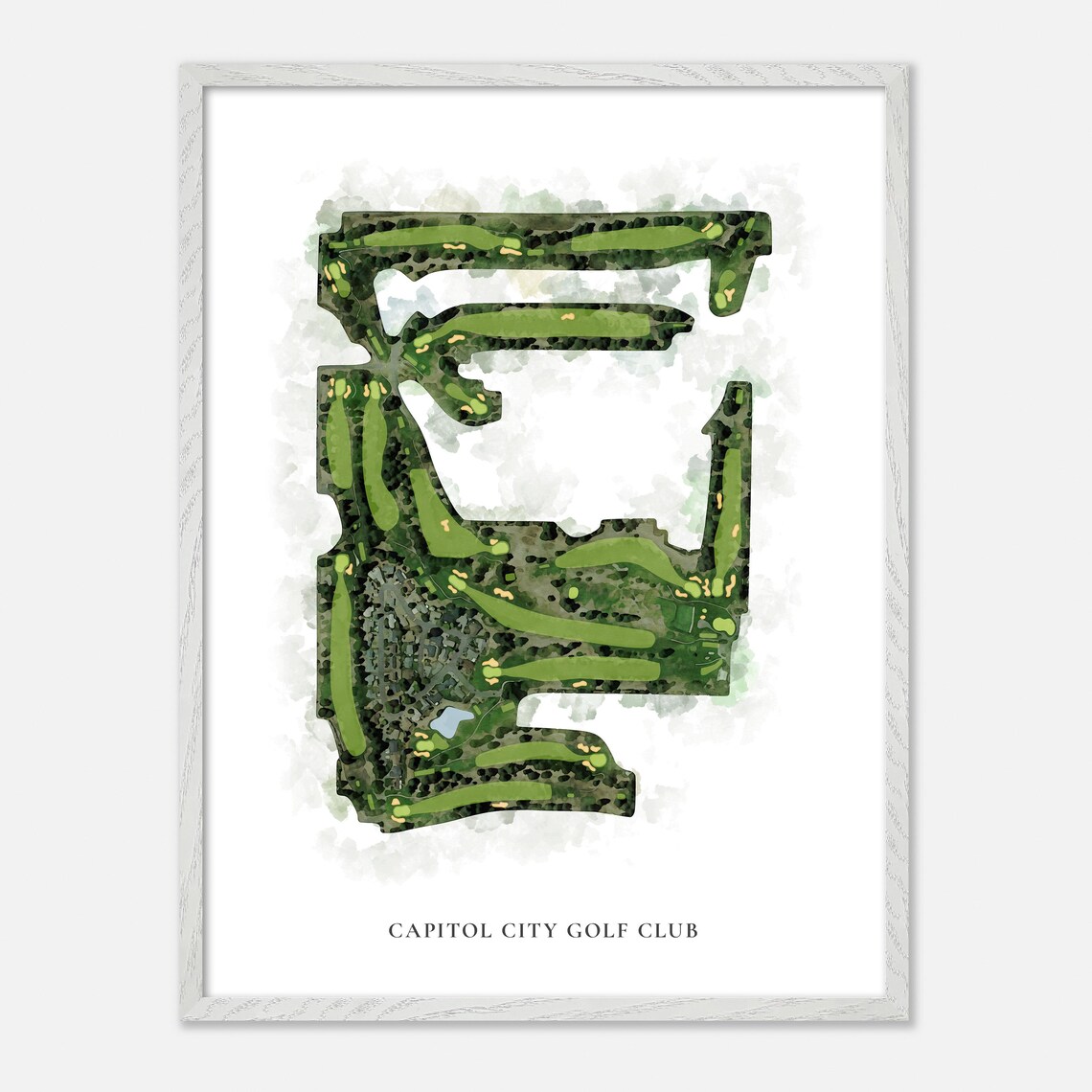 Capitol City Golf Club Watercolor Map Art Washington Golfer Poster - Image 2
