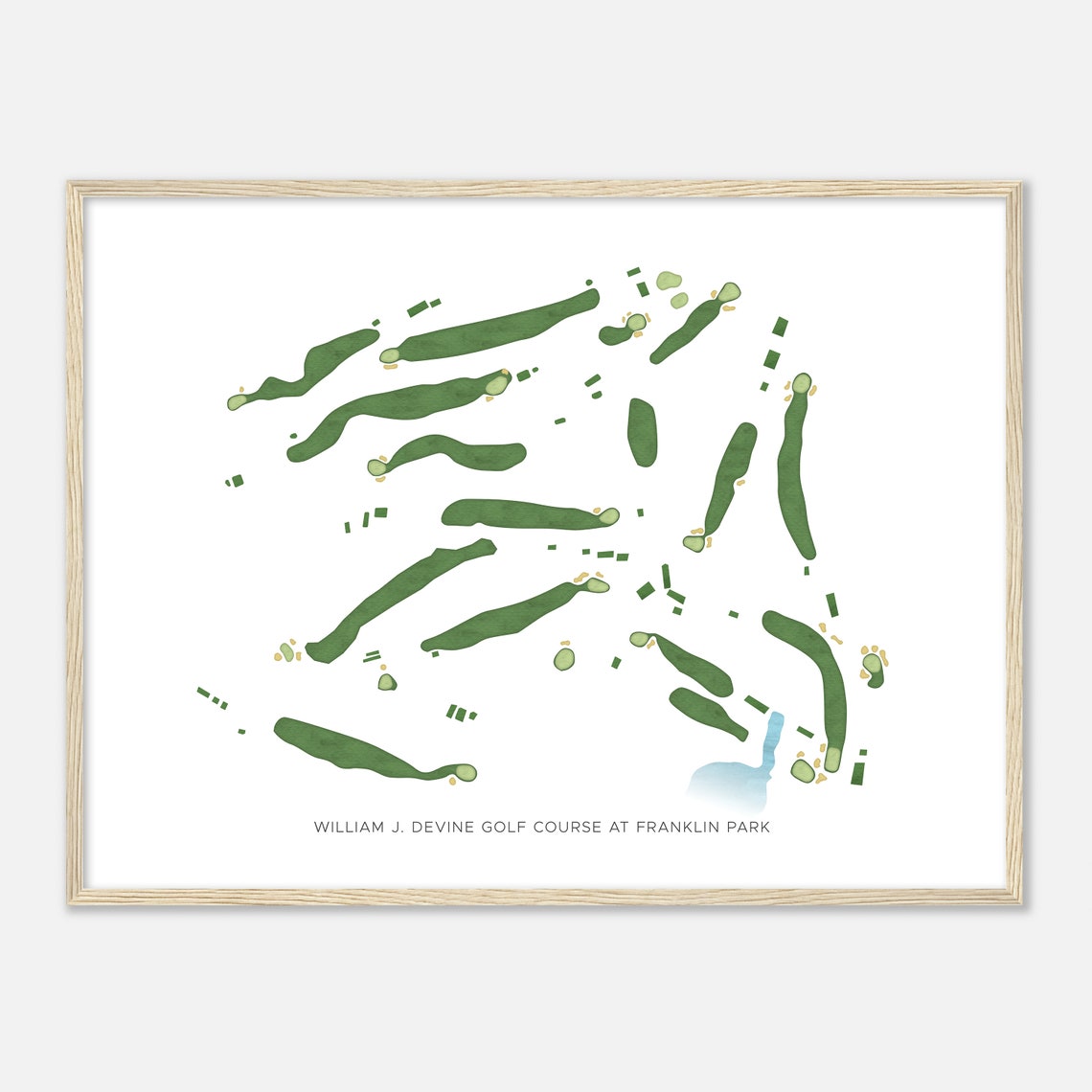 William J. Devine Golf Course At Franklin Park Map Art Poster