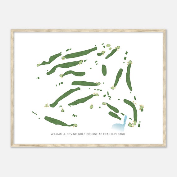 William J Devine Golf Course At Franklin Park Massachusetts Modern Watercolor Map Golfer Gift Golf Wall Art Golf Poster Print