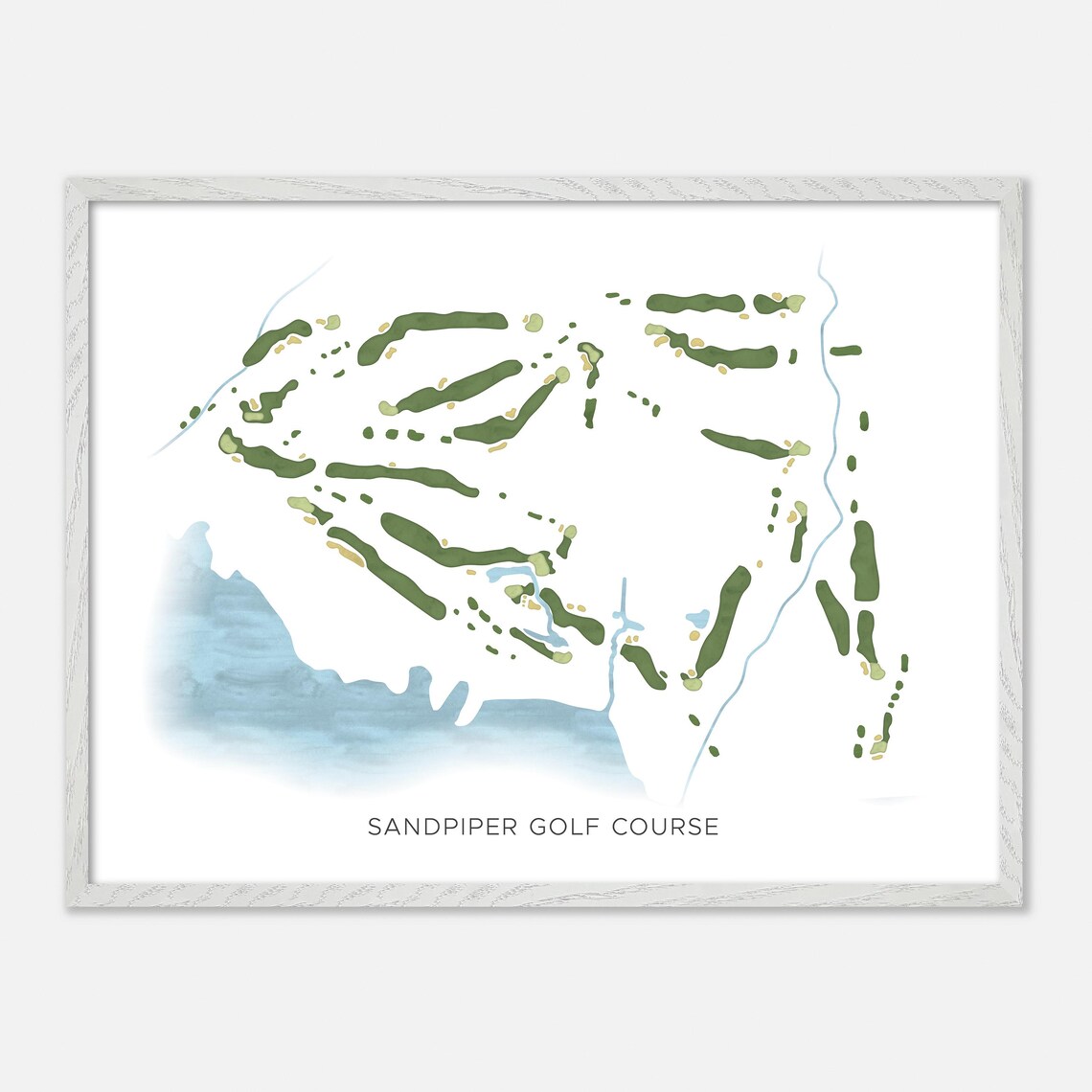 Sandpiper Golf Course Harrison Mills Canada Modern Watercolor Map Poster - Image 3