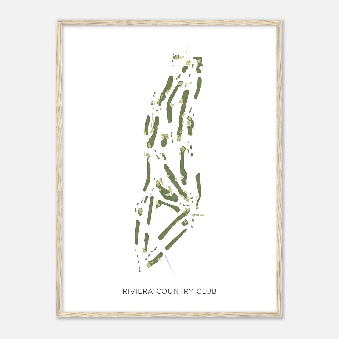 Riviera Country Club Modern Watercolor Golf Course Map Poster - Image 2
