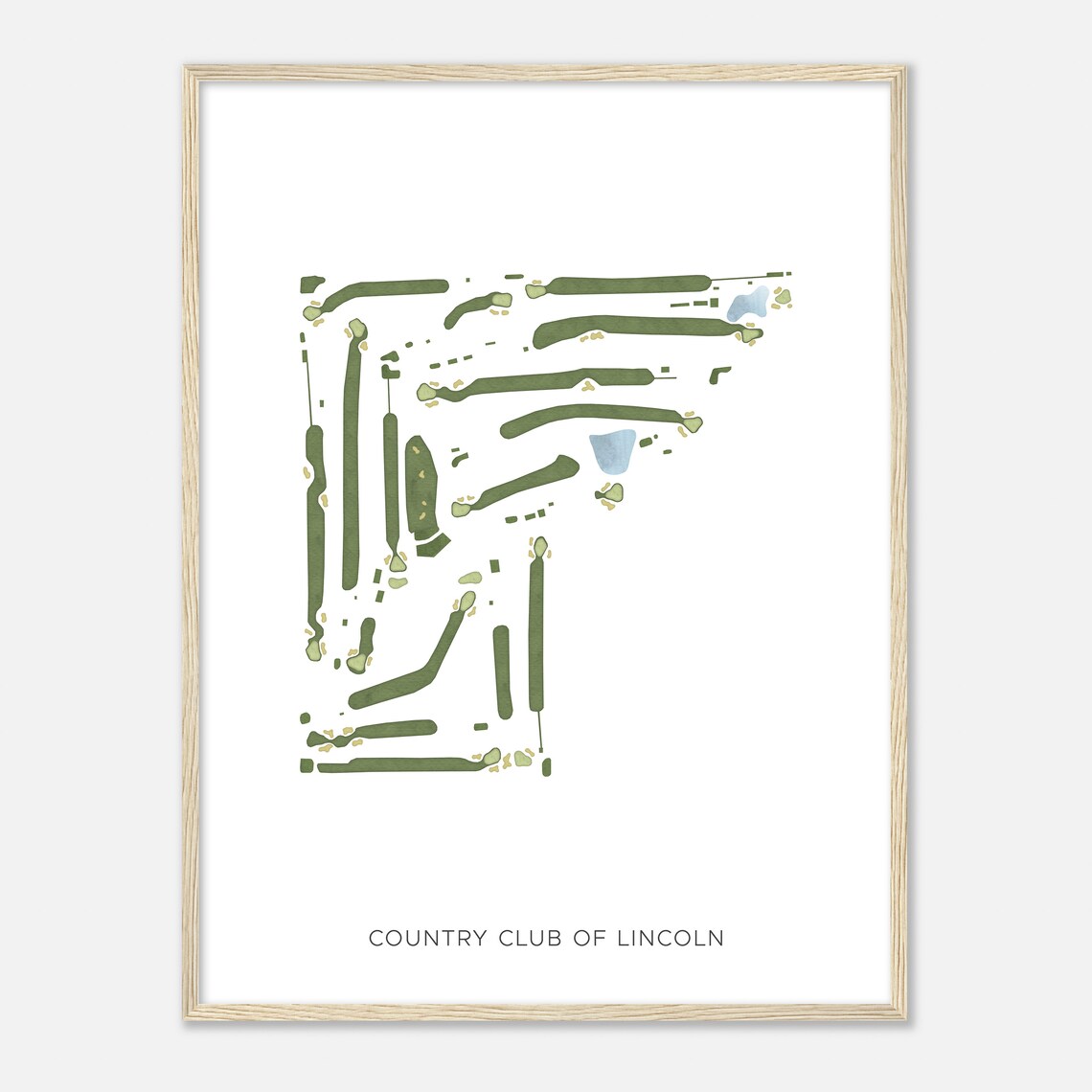 Country Club Of Lincoln Minimalist Watercolor Golf Map Poster - Image 2