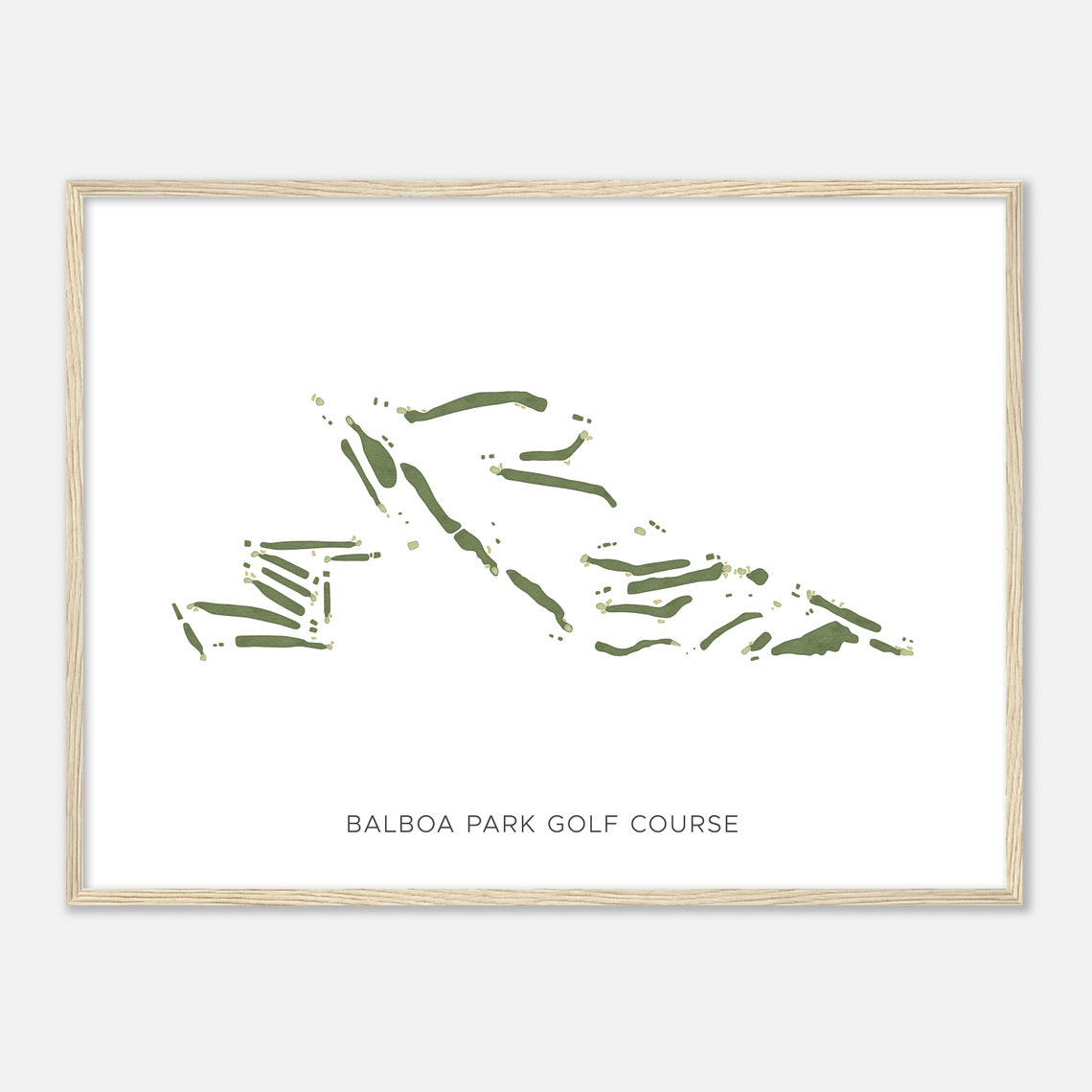 Balboa Park Golf Course California Modern Watercolor Map Poster