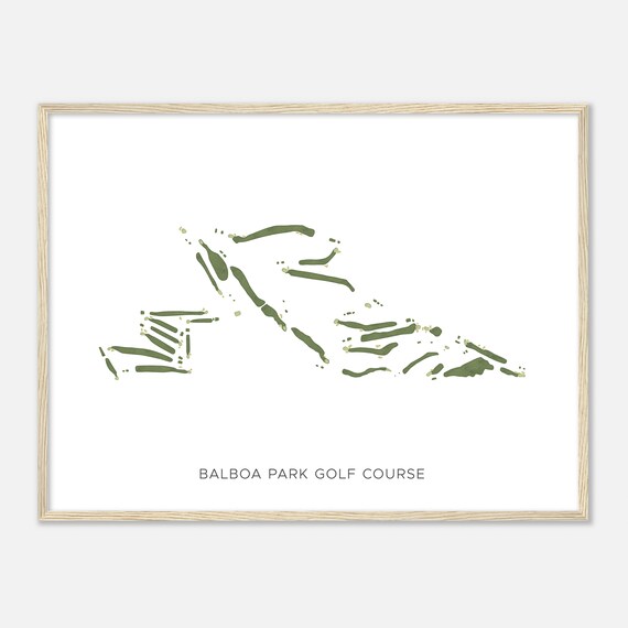 Balboa Park Golf Course California Modern Watercolor Map Golfer Gift Golf Wall Art Golf Poster Print Course Layout