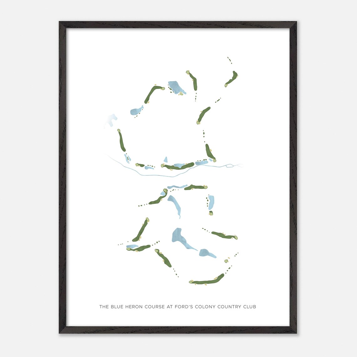 Blue Heron Course at Ford's Colony Country Club Modern Map Poster - Image 3