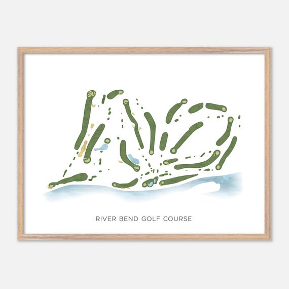 River Bend Golf Course In Wilder Idaho Modern Watercolor Map Golfer Gift Golf Wall Art Golf Poster Print Course Layout