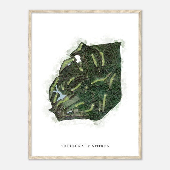 The Club At Viniterra Virginia Classic Watercolor Map Golfer Gift Golf Wall Art Golf Poster Print Course Layout
