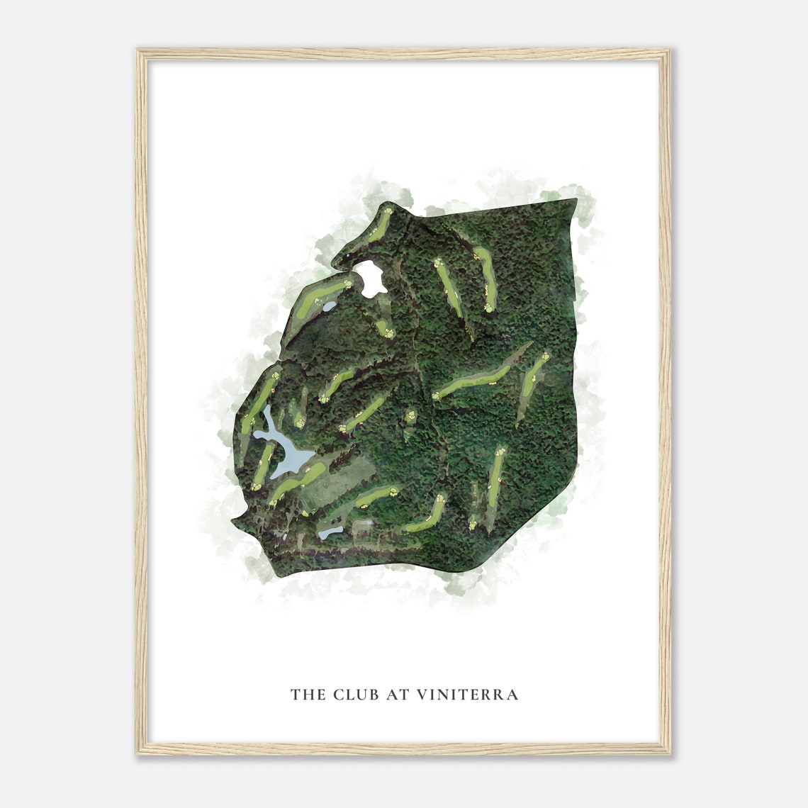 The Club at Viniterra Classic Watercolor Golf Course Map Poster