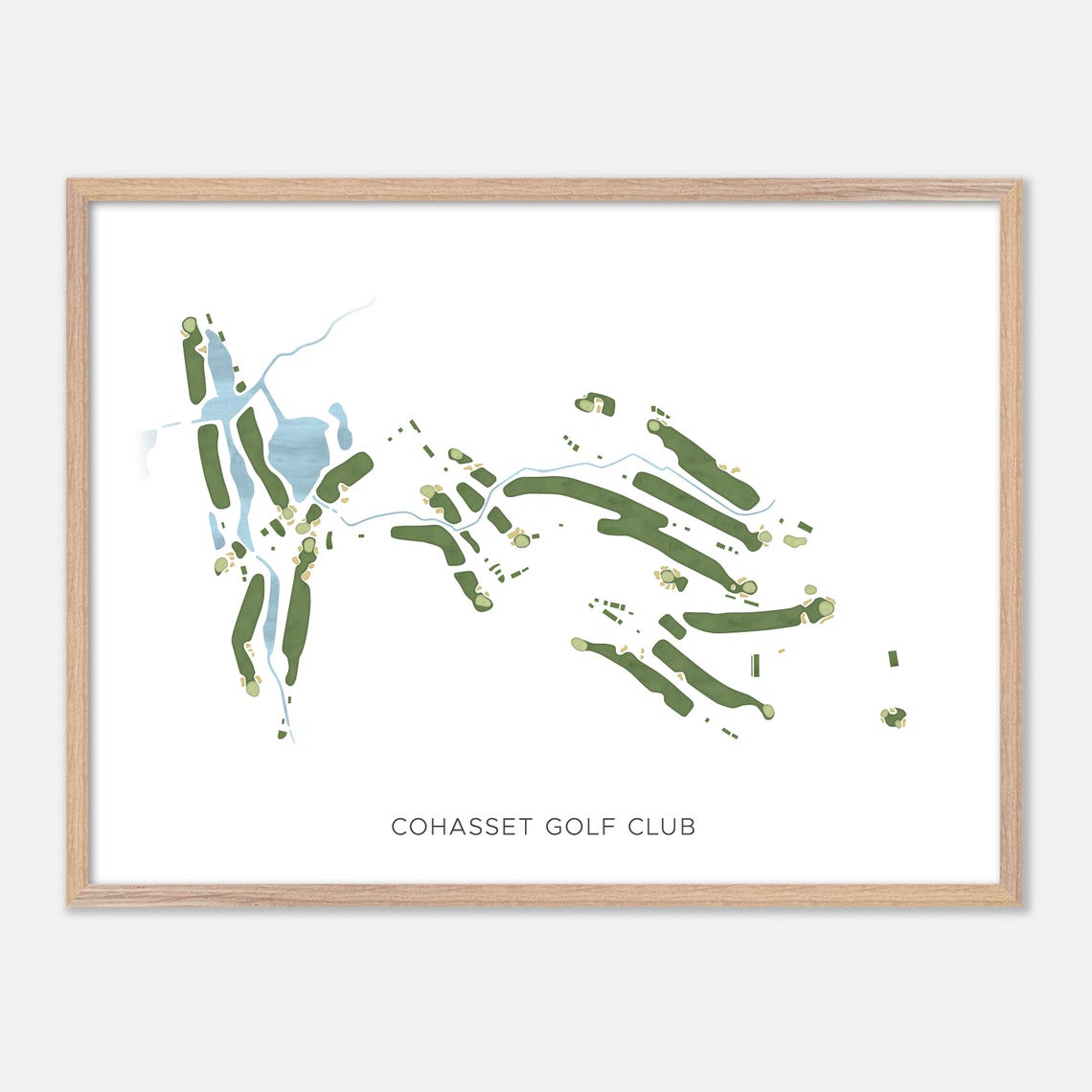 Cohasset Golf Club Modern Minimalist Golf Course Map Art Poster