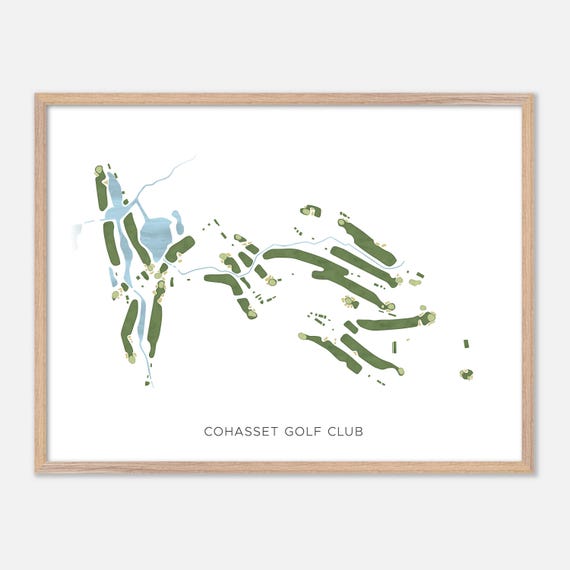 Cohasset Golf Club In Cohasset Massachusetts Modern Watercolor Map Golfer Gift Golf Wall Art Golf Poster Print Course Layout