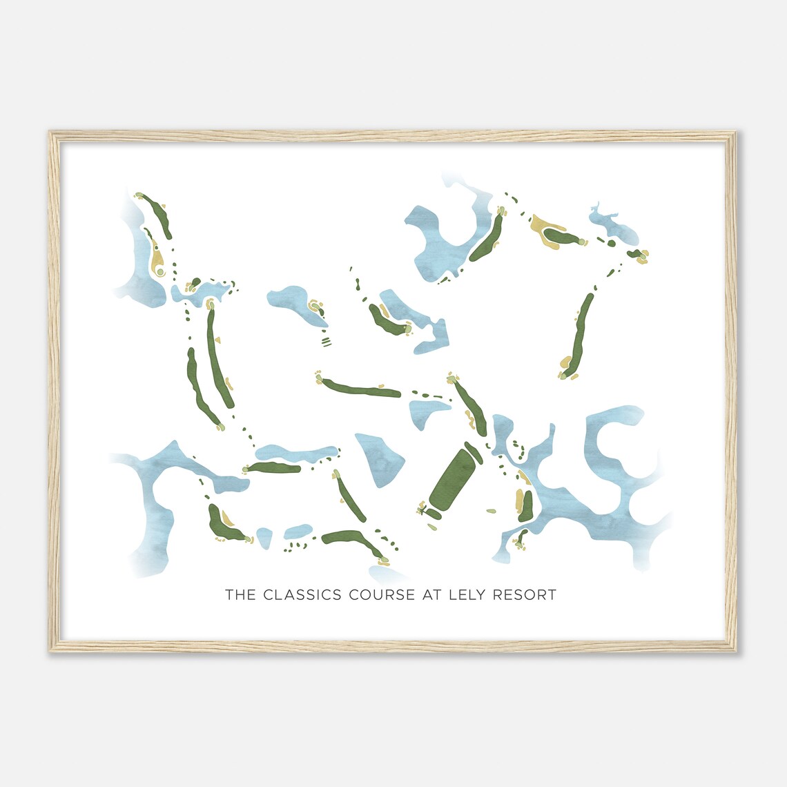 The Classics Course at Lely Resort Beautiful Minimalist Fairway Line Map Art Poster - Image 2