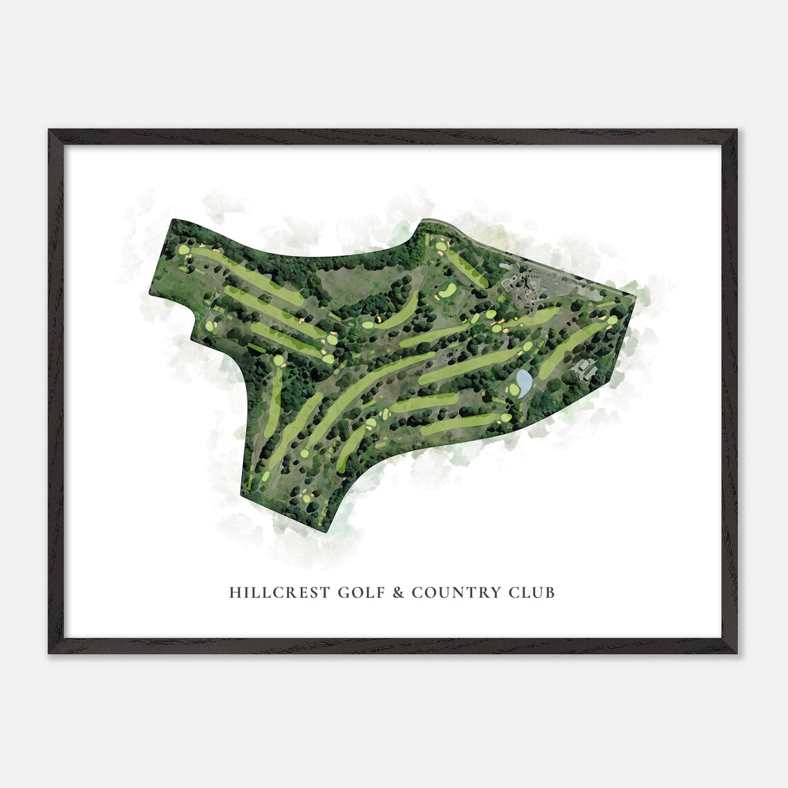 Hillcrest Golf and Country Club Watercolor Aerial Map Art Poster Gift - Image 5