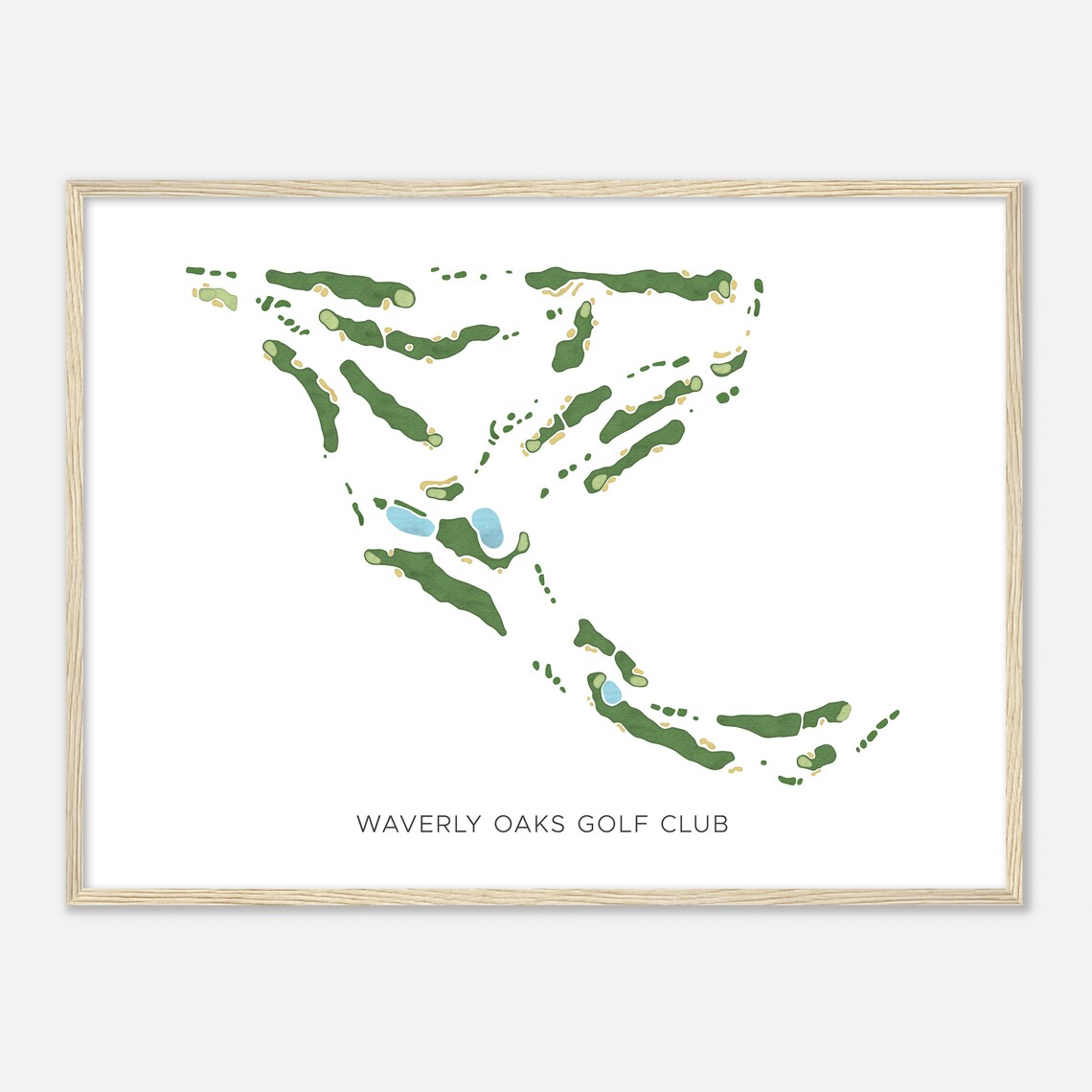 Waverly Oaks Golf Club Massachusetts Modern Watercolor Map Golfer Gift Golf Wall Art Golf Poster Print Course Layout - Image 2