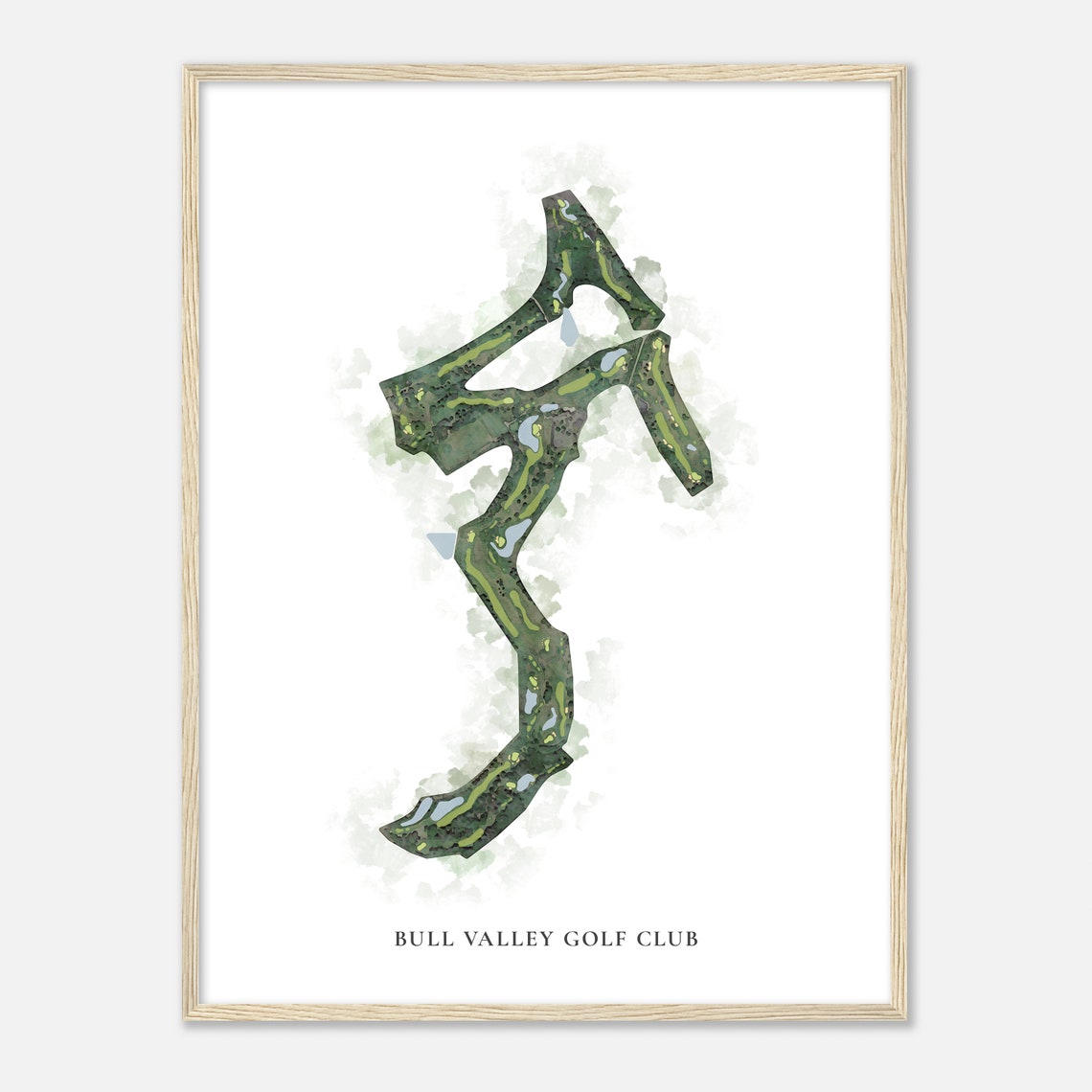 Bull Valley Golf Club Classic Watercolor Aerial Map Wall Art - Image 2