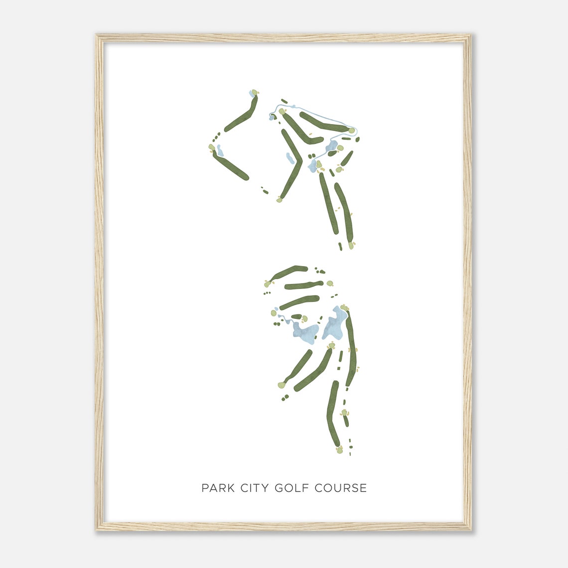 Park City Golf Course Utah Minimalist Watercolor Course Map Poster - Image 2
