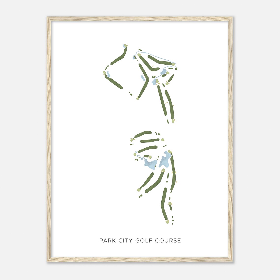 Park City Golf Course Utah Modern Watercolor Map Golfer Gift Golf Wall Art Golf Poster Print Course Layout - Image 2