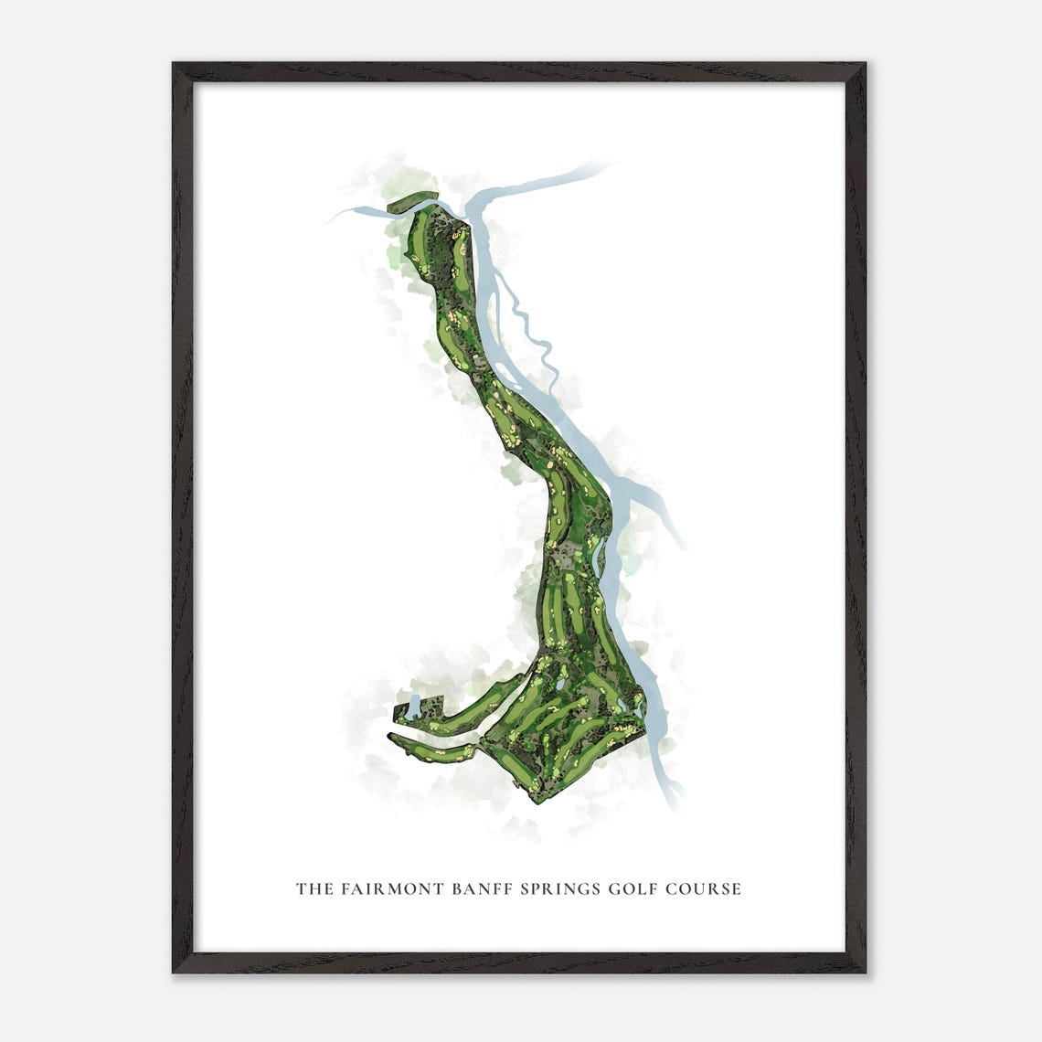 Fairmont Banff Springs Golf Course Classic Watercolor Map Poster - Image 2