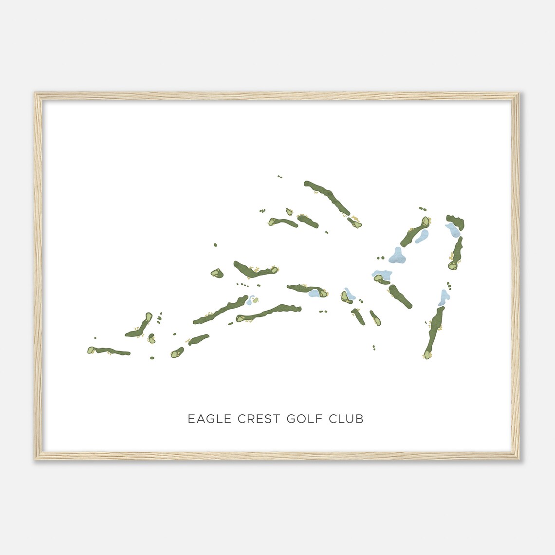 Eagle Crest Golf Club California Modern Watercolor Map Golfer Gift Golf Wall Art Golf Poster Print Course Layout