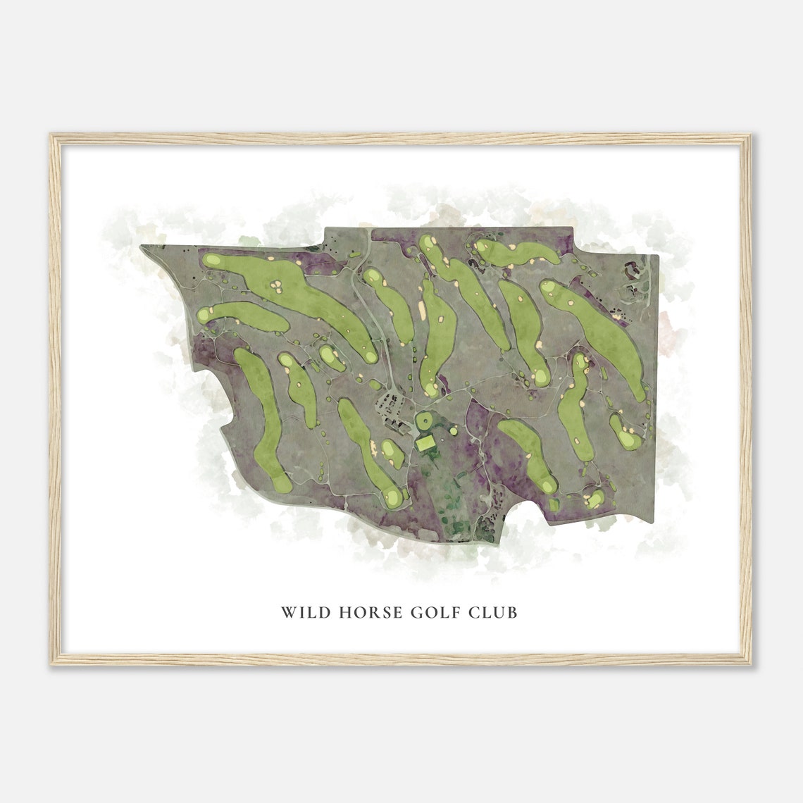 Wild Horse Golf Club Nebraska Classic Watercolor Course Map Poster - Image 2