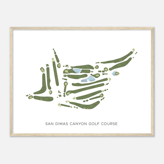 San Dimas Canyon Golf Course California Modern Watercolor Map Golfer Gift Golf Wall Art Golf Poster Print Course Layout