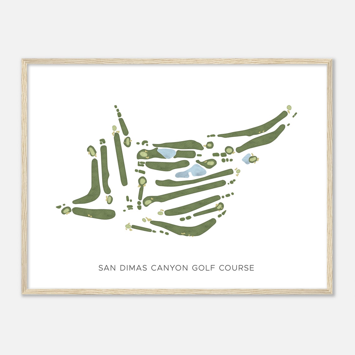 San Dimas Canyon Golf Course Modern Watercolor Map Art Poster
