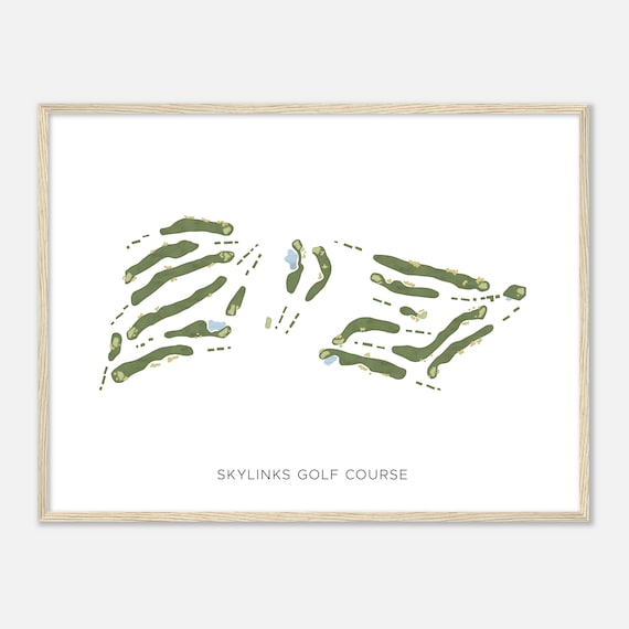 Skylinks Golf Course California Modern Watercolor Map Golfer Gift Golf Wall Art Golf Poster Print Course Layout