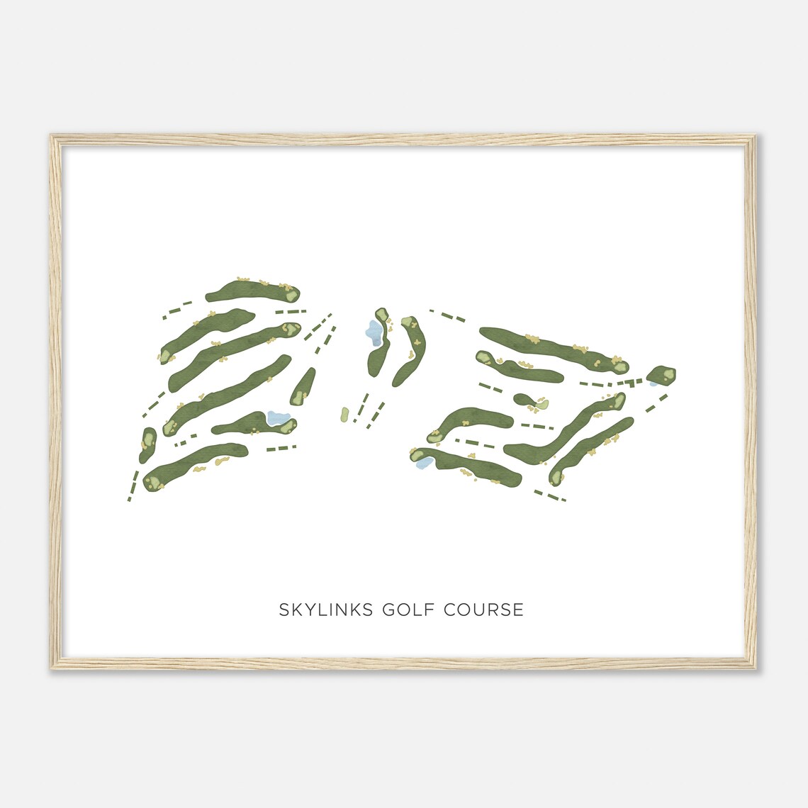 Skylinks Golf Course California Modern Watercolor Map Golfer Gift Golf Wall Art Golf Poster Print Course Layout