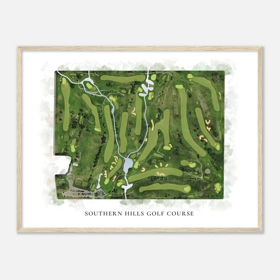 Southern Hills Golf Course Minnesota Classic Watercolor Map Golfer Gift Golf Wall Art Golf Poster Print Course Layout