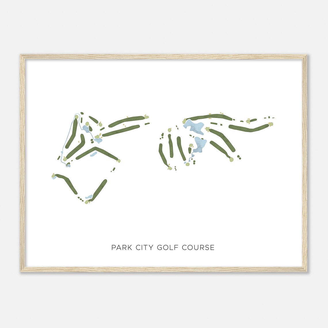 Park City Golf Course Utah Modern Watercolor Map Golfer Gift Golf Wall Art Golf Poster Print Course Layout
